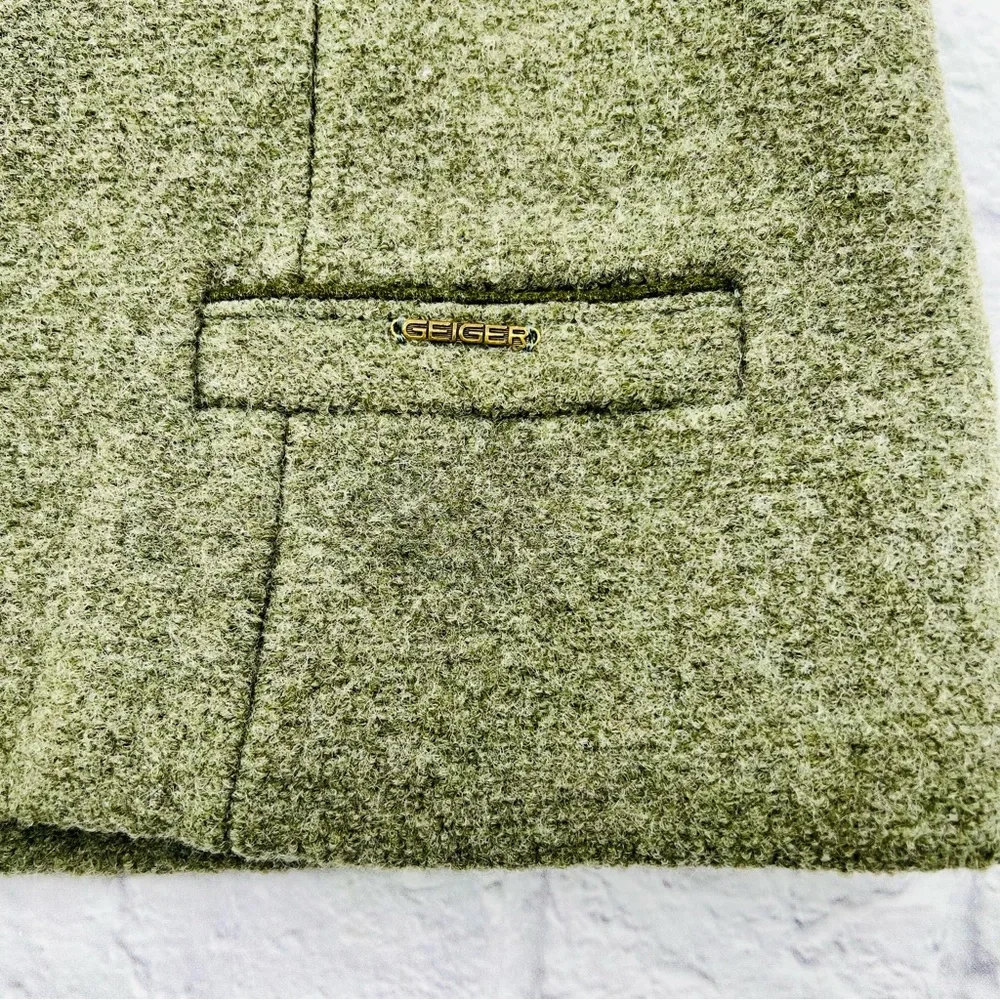 Geiger Tyrol Boiled Wool Jacket 46 / US 14 XL Olive Green Made in Austria - Picture 10 of 11
